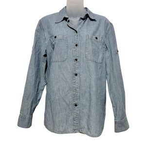 Lauren Jeans Co Ralph Lauren Chambray Denim Button-Down Shirt